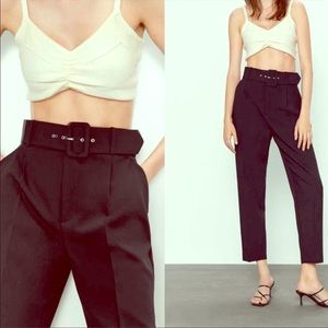 🎉NWT🎉ZARA high waisted belted pants